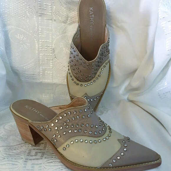 Kathy Van Zeeland Mules/Boots Studded Western Size 9 - Picture 3 of 6